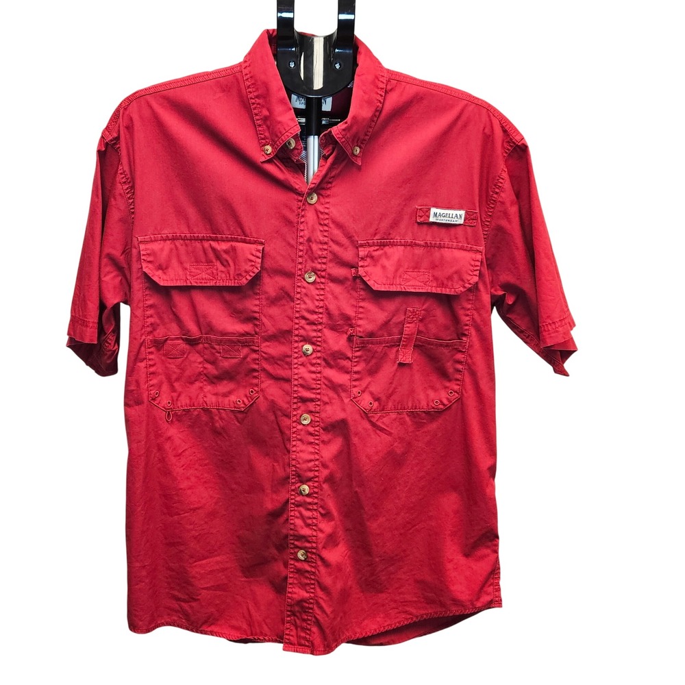 Magellan‎ Sportwear Mens M Fishing Shirt Short Sleeve Vented Fish Gear Lake Fork
